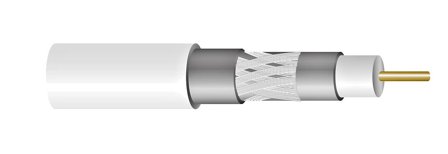 Televes 4151221K Koaksialkabel 3,6 mm ytre 1 m, kappet, Stikkontakter & kabler