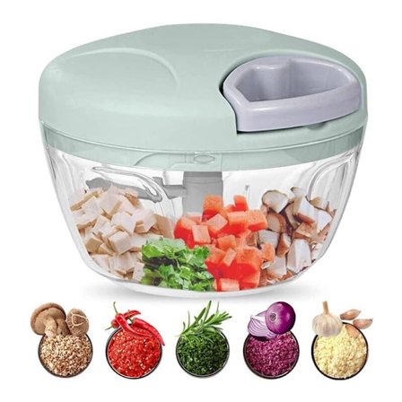 Manuell Hackare, 500 ml. Hacka, skiva och blanda grönsaker, kött, nötter och lök tack vare dess rostfria stålblad.