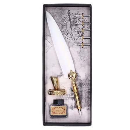 Eksklusiv Vintage Fjærpenn i Rustfritt Stål