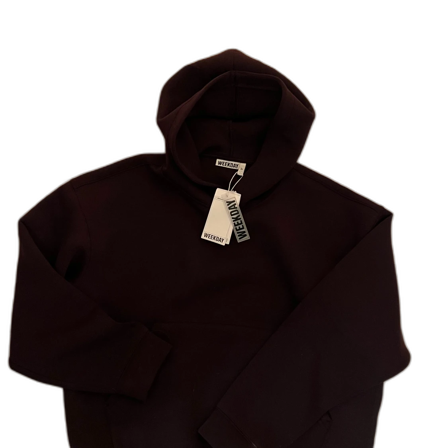 Mörkröd hoodie från Weekday