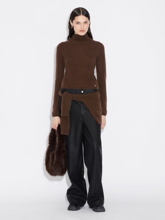Holzweiler Slim Cashmere Turtleneck - Dk. Brown - Women's - XXS