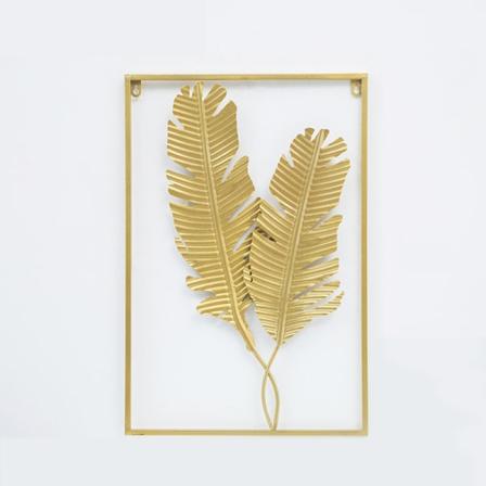 Jernkunst stue hjem vægdekoration metalplade veranda vægophæng, bananblad 40*3*60cm,