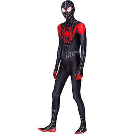 Miles Spider-Man 3D Zentai Heldektig Spandex Kostyme for Menn Superhelt Jumpsuit Halloween Karneval Cosplay Festdrakt (170 )