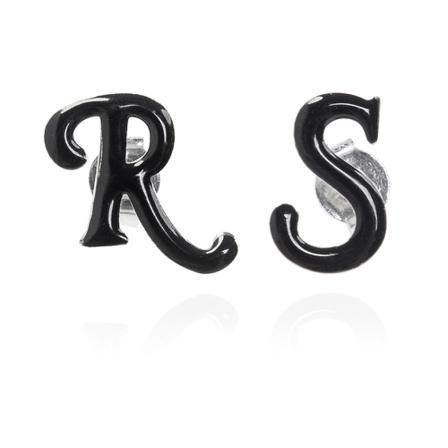 Raf Simons Earrings with logo Sort, unisex Øreringe, Størrelse: ONE Size