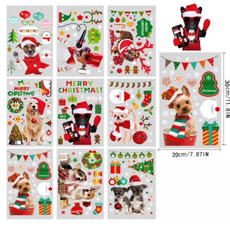 Julesnefnug Dekoration Vindue Glas Klistermærke Julefest Dekoration Elektrostatisk Klistermærke(H)