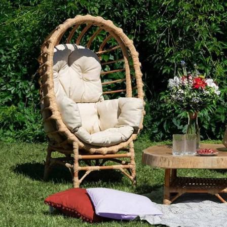 Beige paju puutarhatuoli - GENERIQUE - NIKA - Luonnollinen - Aikuinen - 140x85x60 cm Beige