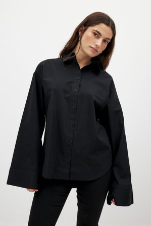 NA-KD Chemise en coton à manches larges - - Noir - EU 44