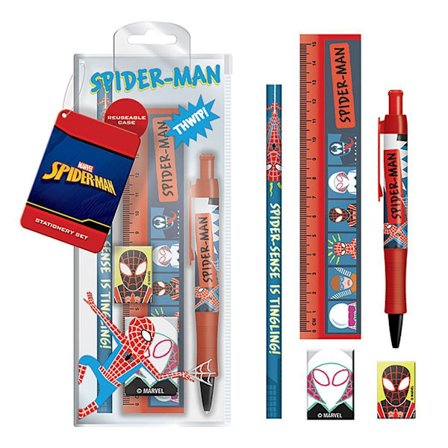 Spider-Man Skiss Skrivset (5-pack) One Size Röd/Blå
