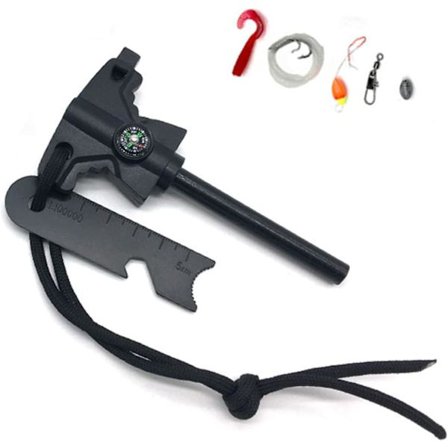 Utomhus Mini Magnesium Flint, Fire Steel med Kompass 1 Stycken
