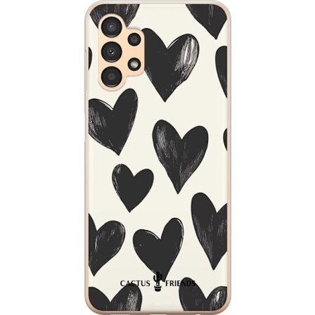 Kompatibelt Mobildeksel til Samsung Samsung Galaxy A13 Cactus and Friends - Bold Black Love Pattern