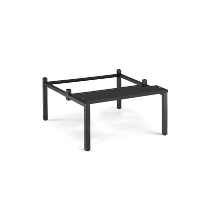 Beingestell mit Sitzbank für 2 Module, B 800 mm, Laminat schwarz/schwarz