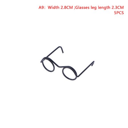 5 STK Retro Doll Miniature Briller Lensless Eyewear Legetøj DIY Doll