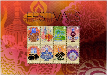 Singapore - Festivaller specialark - Postfrisk ark