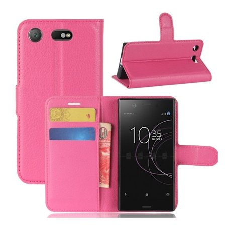 Sony Xperia XZ1 Compact Enfärgat läder fodral - Rosa
