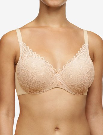 CHANTELLE Floral Touch T-Shirt Covering Memory Bra - Beige - E x 70