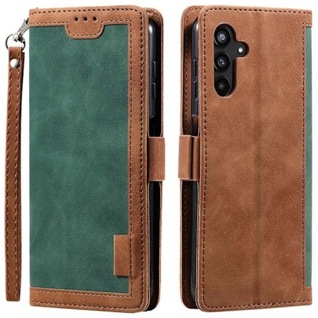 For Samsung Galaxy A16 Lommebok Etui RFID-blokkering Stativ Lær Telefon Deksel [HK]