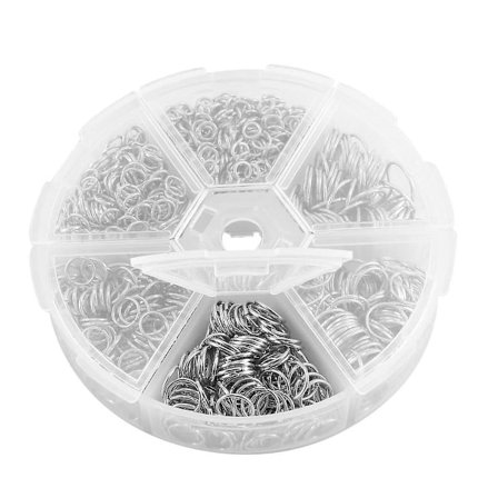 1390 st O-ring kontakter metall öppna hoppringar set metall hoppringar för smyckestillverkning kontakter Silver
