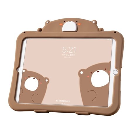 Fodral för iPad 6 air2/pro 9.7" stort ansikte björn silikon tecknad ful söt groda mjuk