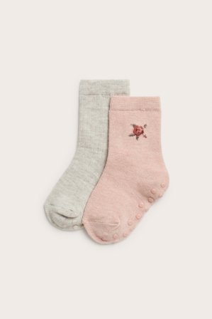 Newbie | Villasekoitetta olevat sukat, 2-pack | Vaaleanpunainen