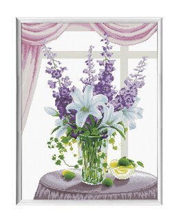 Broderipakke Bilde Liljer & Stokkroser - Needleart World