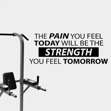 The Pain You Feel Today Will Be The Strength Wall Decal Sign Gym Quote Workout Poster Fitness Office Vinyl Sticker Decor