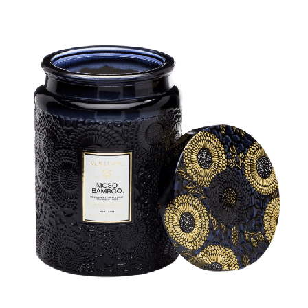 Voluspa Embossed Large Glass Scented Candle Moso Bamboo Doftljus & rumsdofter Dam 455 g