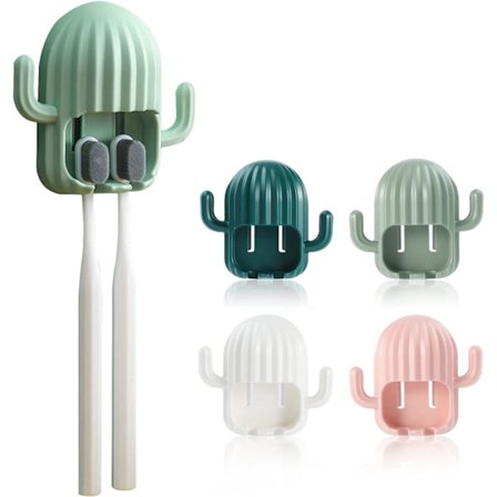 4 stk. tandbørsteholder, vægmonteret tandbørsteholder, kaktus S