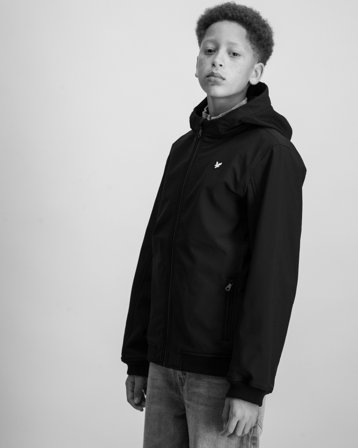 Lyle & Scott SoftShell Hooded Jacket Sort Jakker Dreng - Kids Brand Store