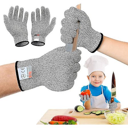 Skærehandsker til børn. Skærefaste handsker til børn. Arbejdshandsker til børn. Niveau 5 beskyttelse og EN 388 certificeret til udskæringsknive. 