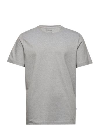 Slhnorman180 Mini Stripe Ss Tee W Grey Selected Homme