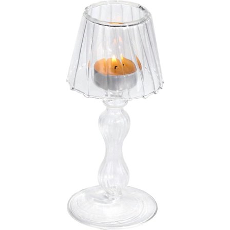 Klar Glass Votiv Lysestake - Glass Teelysholder Orkan Dekorativ Lampe Formet For Bord Bryllup Spisestue