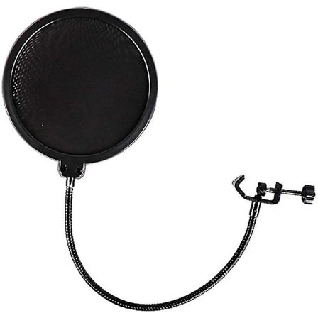 Mikrofon Blastfilter med Dubbellager Ljudinkapsling Vindskydd med Flexibel 360 Gooseneck