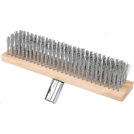 Stålbørste Gulvskrubbe Ukrudtsfjerner Mosfjerner Langt Håndtag Børste Stålbørste Tw