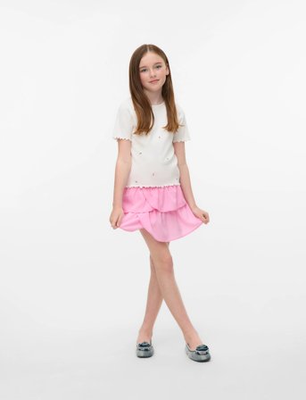 Vero Moda Girl Vmemma Smock Layer Short Skirt Wvn Girl - Pink - 146