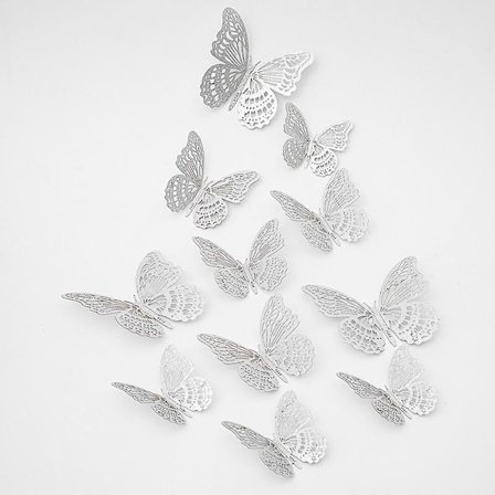 3d Fjärilsväggdekor 48 st 3 storlekar-vita fjärilsfödelsedagsdekorationer&fjärilsfestdekorationer&fjärilskakdekorationer-avtagbara