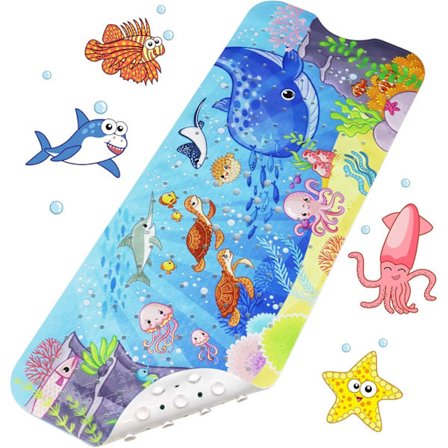 Badekarmatte, sklisikker matte 100x40cm, dusjmatte, badekarmatte, sklisikker badekarmatte (blå)