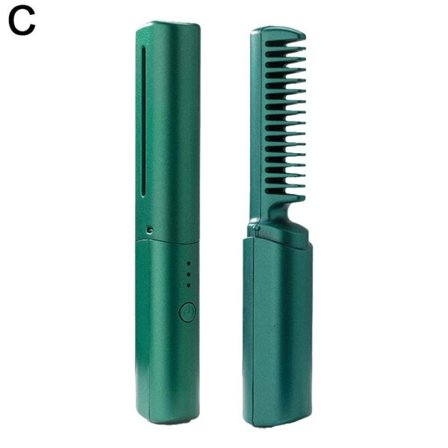 Trådlös Professionell Hår Rätare Brullare Kam Snabb Uppvärmning Negativ Jon Rätning Curling Borste