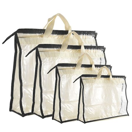 Andningsbar genomskinlig damhandväska handväska dammskydd förvaringsväska för damm fuktbeständig resebeskyddare