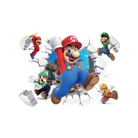 Kompatibilitet med 54,2*40 cm Super Mario Bros. Vægmærke Aftagelige Vægmærkater