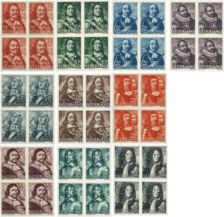 Holland 1943-1944 - NVPH 412-421 - 4-blokke - Postfrisk