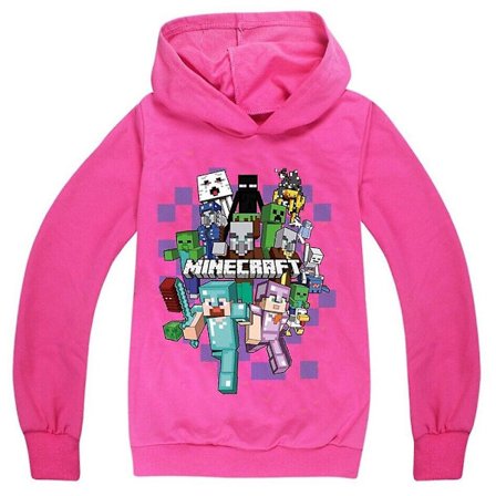 Barnens tecknade spel Hoodie Casual Långärmad Huvtröja Minecraft Grafisk Tröja för 5-12 år pojkar flickor-Xin Rose Red Rose Red 9-10 år_tfrf