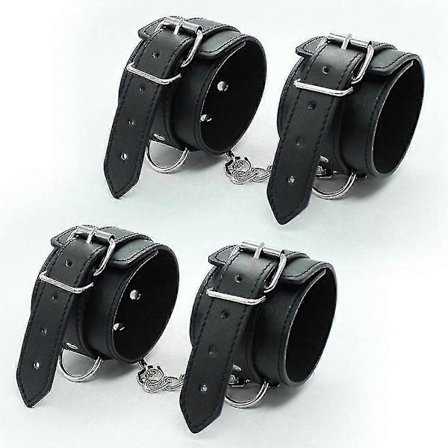 Sorte læder ankelstropper perfekte til træningsankler, baller og ben, hjemmeyoga for mænd og kvinder