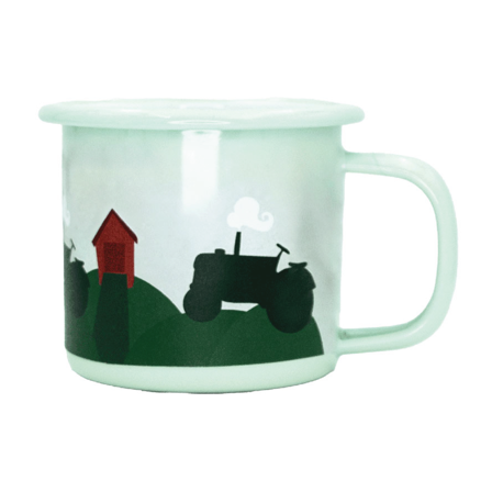 Blafre Emaljekopp Traktor og låve, 2,5 dl, 1 stk.