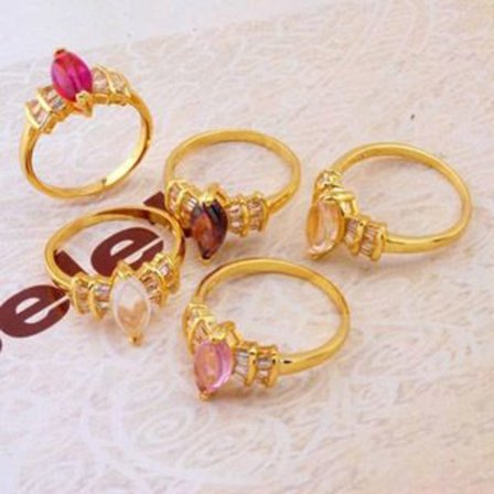 18K Guldfyllda Guld gulddoublé Filled CZ Ring