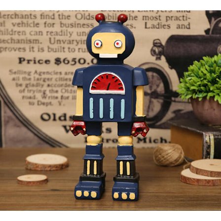 Retro robotmodel ornamenter Hjemmevindue dekorationer (blå)