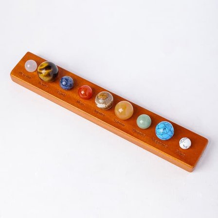 Kristallkuleset med solsystemet - Utbildningsmodell med nio planeter