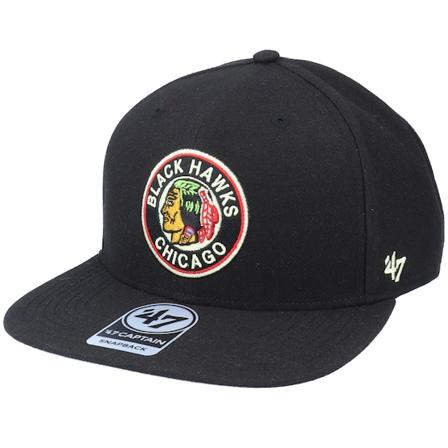 47 Brand - Hatstore Exclusive x Chicago Blackhawks No Shot Captain Snapback Snapback Black Cap - NHL @ Hatstore
