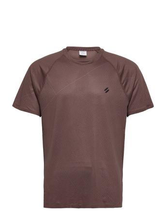 Train Premium Ss Tee T-shirts Short-sleeved Ruskea Superdry Sport