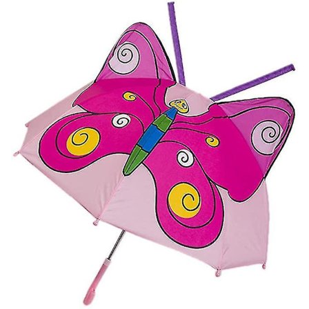 Barnparasoll Pojkar Flickor Cartoon Djuröron Långt Handtag