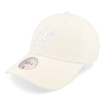 Mitchell & Ness - NBA Beige unconstructed Cappellino - Philadelphia 76ers Fashion Cream Dad Cap @ Hatstore